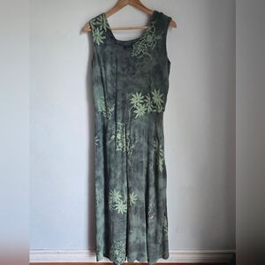 ZORYANA Elegant Green Rayon Sleeveless Maxi Dress